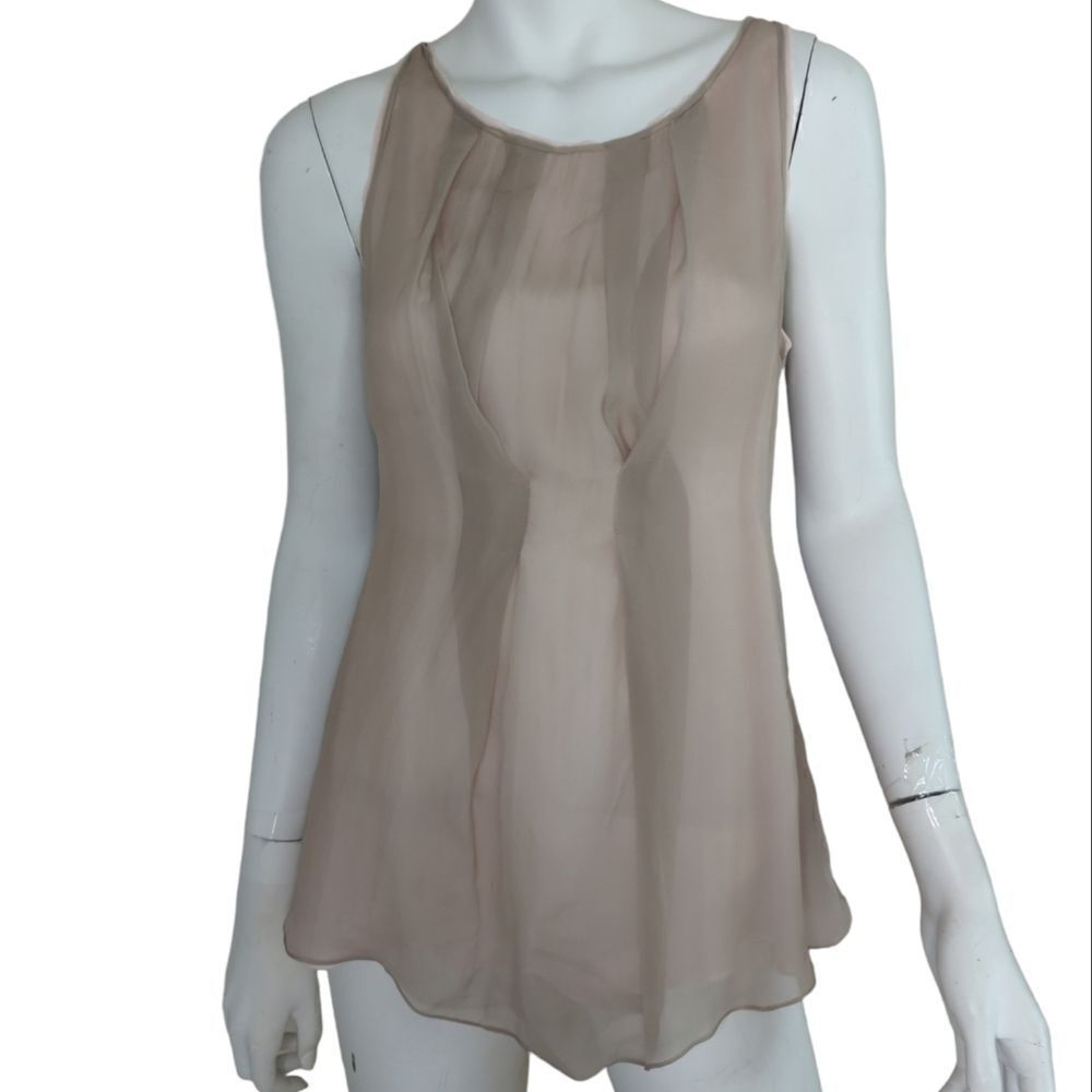 Brunello Cucinelli Cream Layered Minimalist Silk Shell